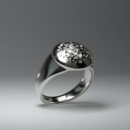  Chevalière ronde en argent | CRATERFIELD