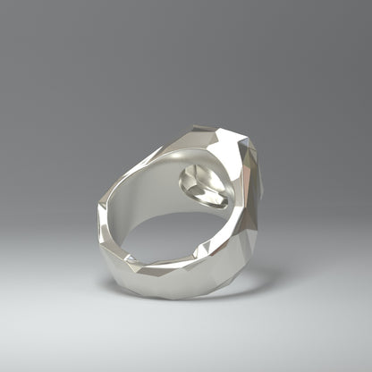 925 Sterling Silver Ring (glanz) facettiert