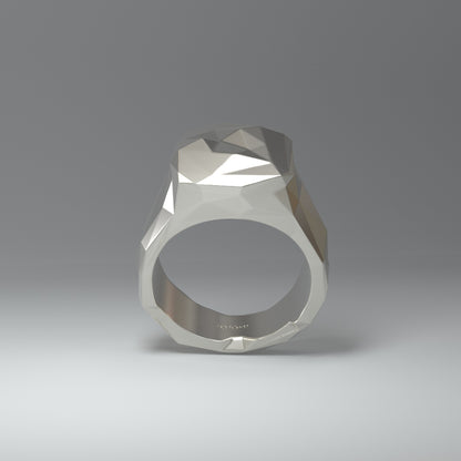 925 Sterling Silver Ring (glanz) facettiert