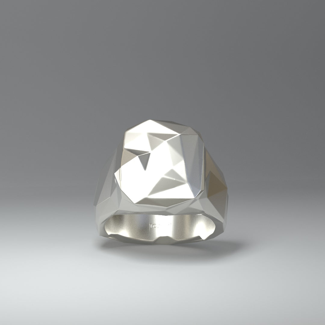 925 Sterling Silver Ring (glanz) facettiert