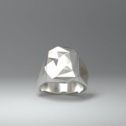 925 Sterling Silver Ring (glanz) facettiert