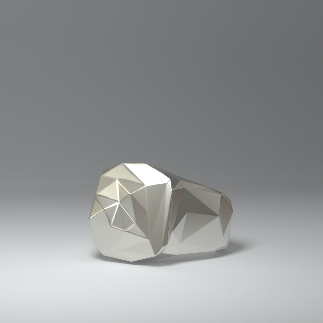 925 Sterling Silver Ring (glanz) facettiert