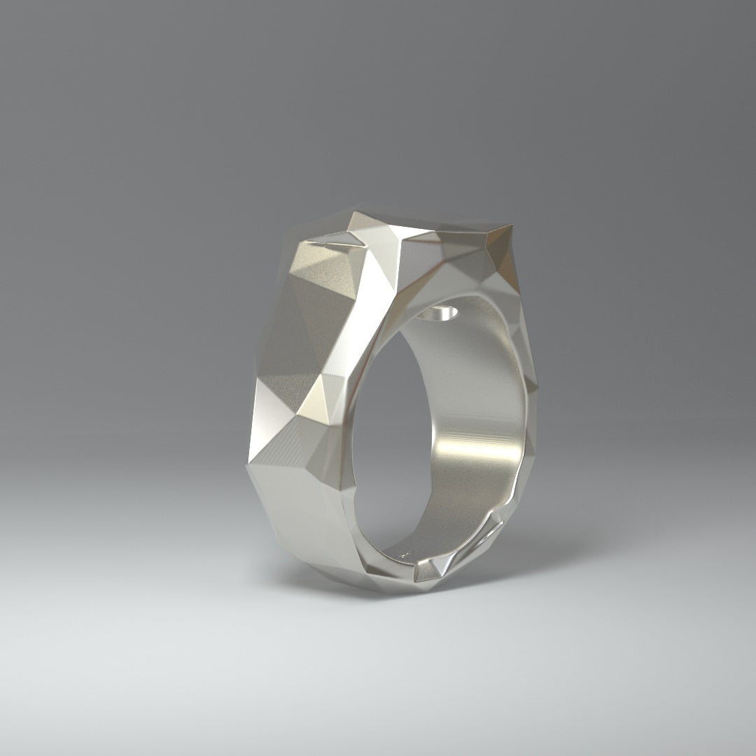 925 Sterling Silver Ring (glanz) facettiert