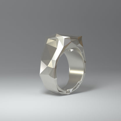 925 Sterling Silver Ring (glanz) facettiert