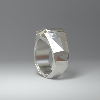 925 Sterling Silver Ring (glanz) facettiert