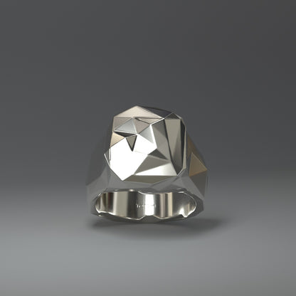 925 Sterling Silver Ring (hochglanz) facettiert