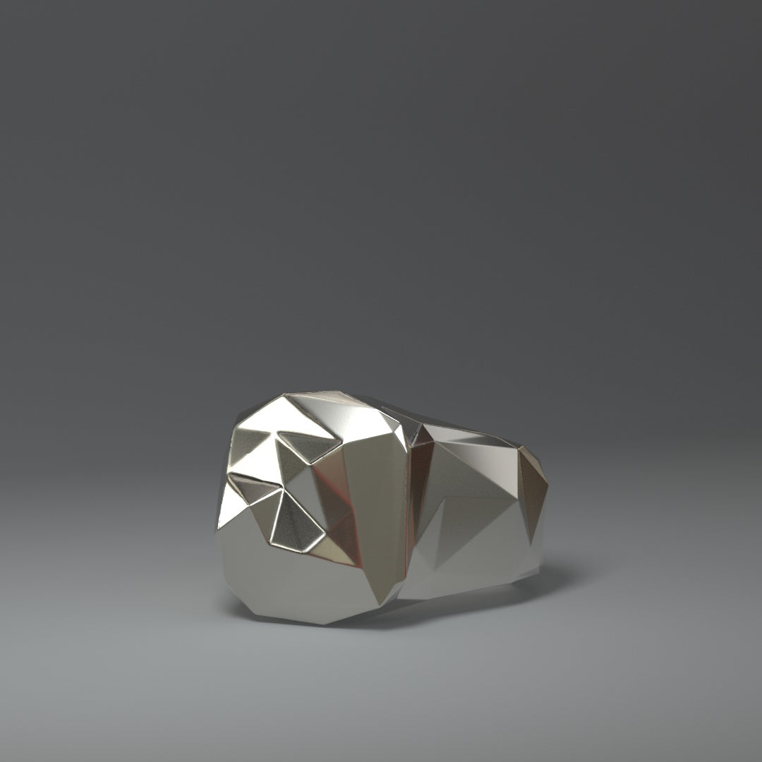 925 Sterling Silver Ring (hochglanz) facettiert