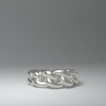  Bague en argent | CHAÎNE À MAILLONS CUBAINS RONDS ET AUDACIEUX