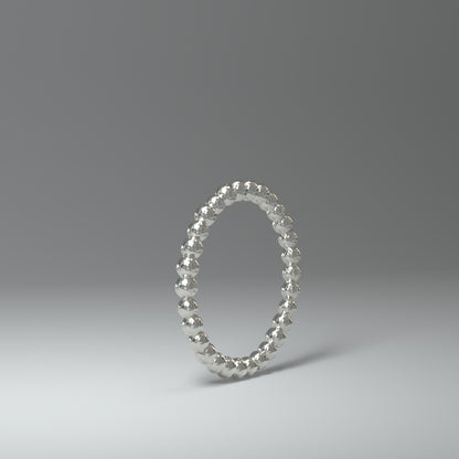 Anello impilabile in argento | SFERE MARTELLATE