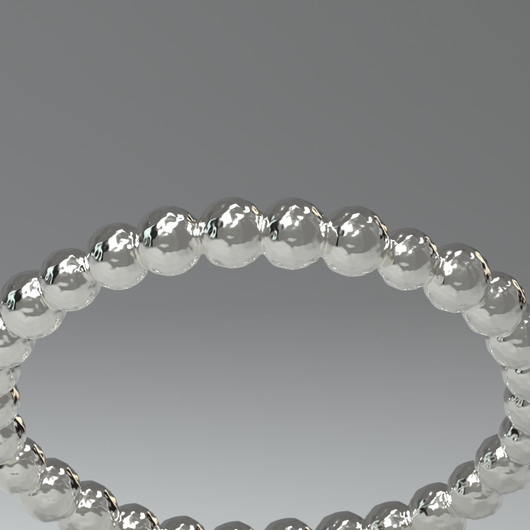 Anello impilabile in argento | SFERE MARTELLATE