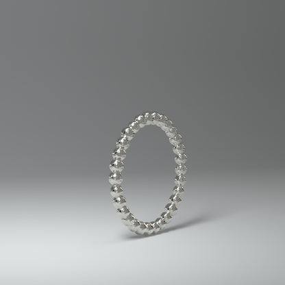 Anello impilabile in argento | SFERE MARTELLATE