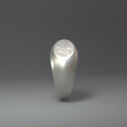 Siegelring silber mit Schmetterling Relief
