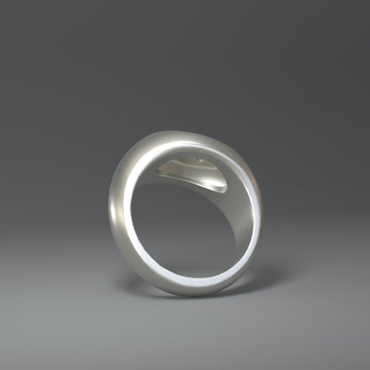 Siegelring silber mit Schmetterling Relief