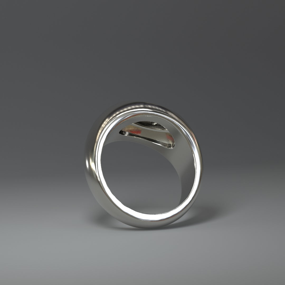 Siegelring silber mit Schmetterling Relief