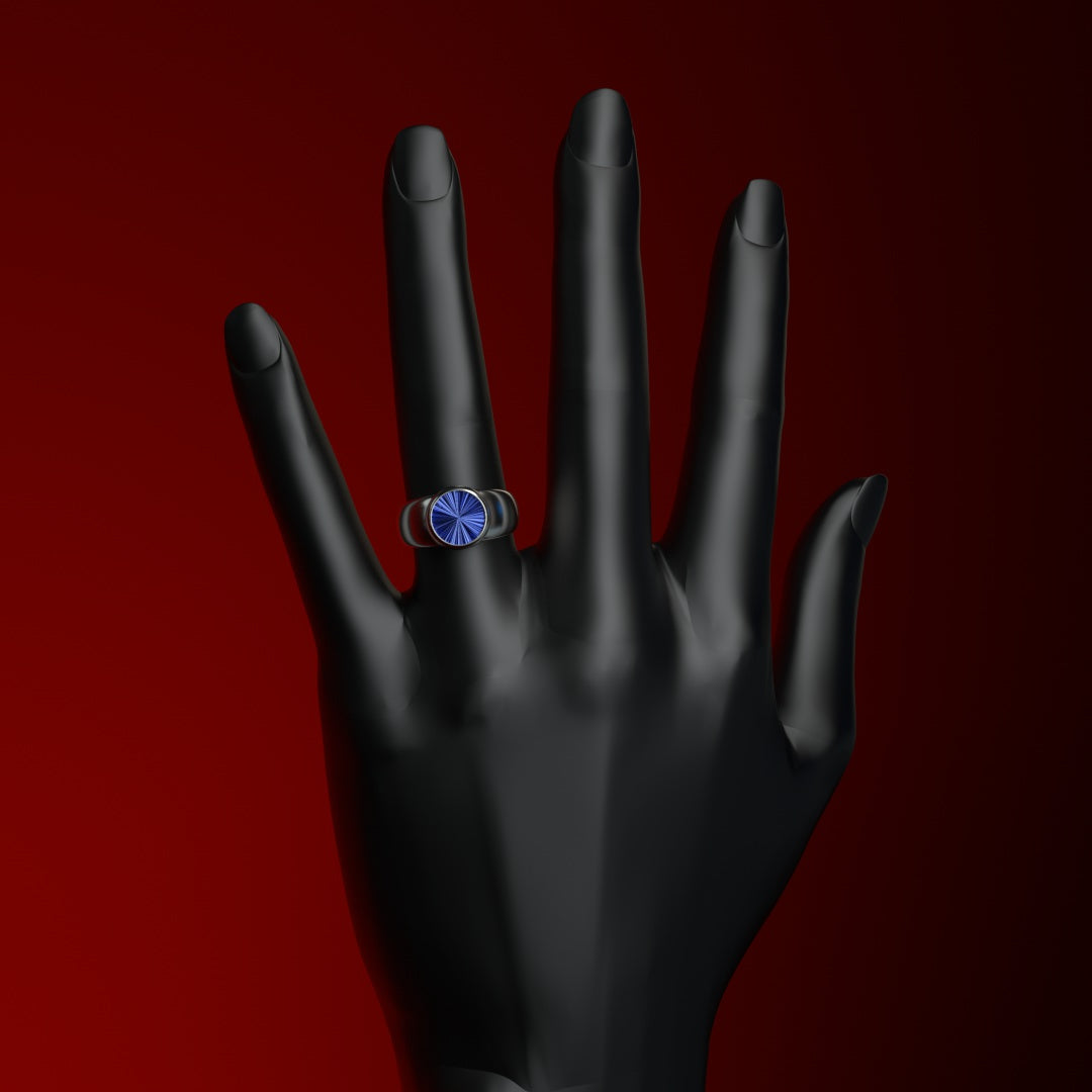  Anello con sigillo rotondo | RAGGI BLU