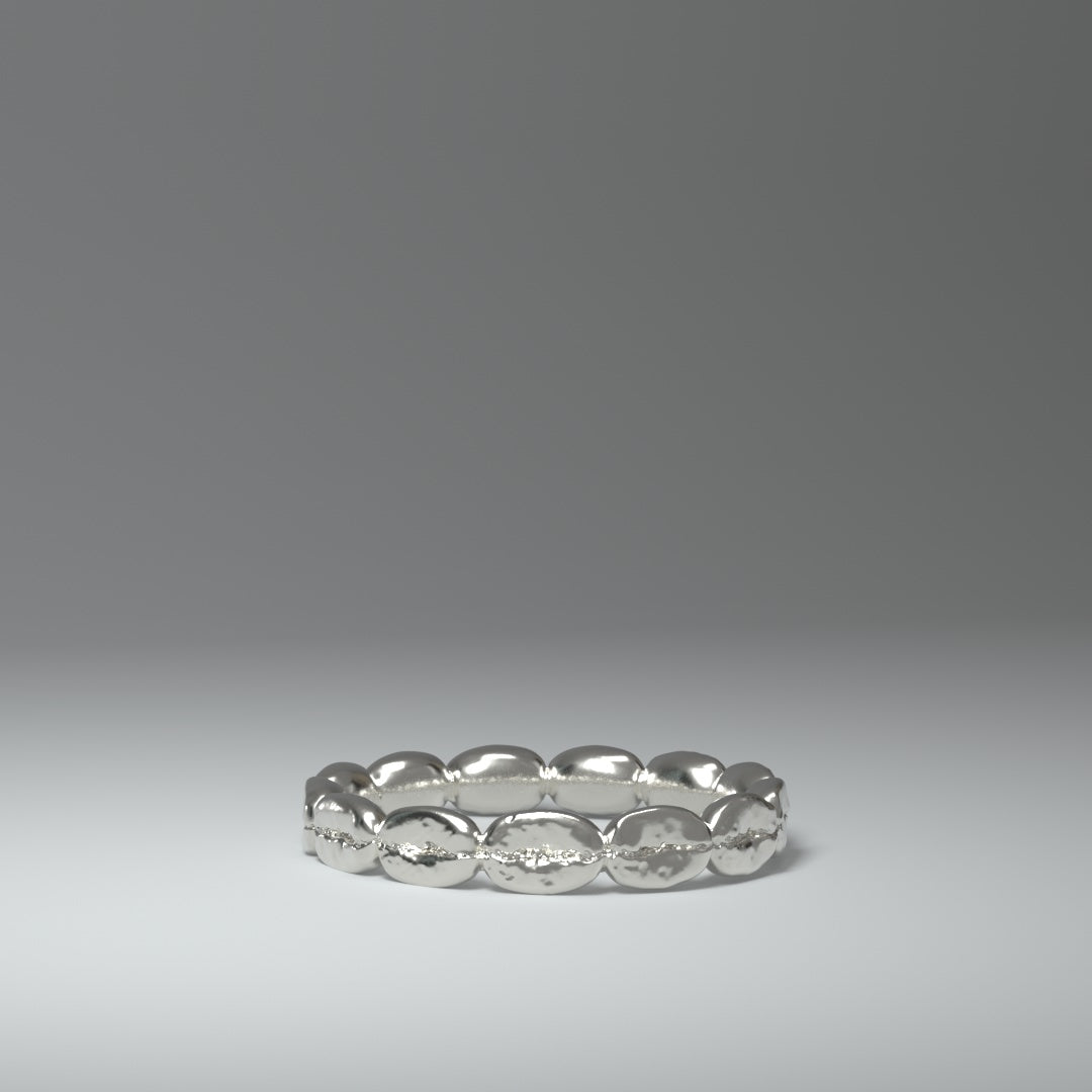 Silberring aus 13 silbernen Kaffeebohnen