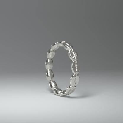 Silberring aus 13 silbernen Kaffeebohnen