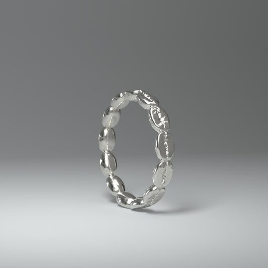 Silberring aus 13 silbernen Kaffeebohnen