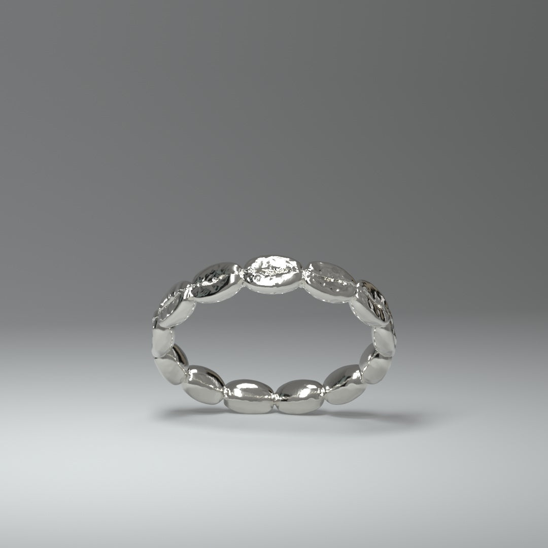 Silberring aus 13 silbernen Kaffeebohnen