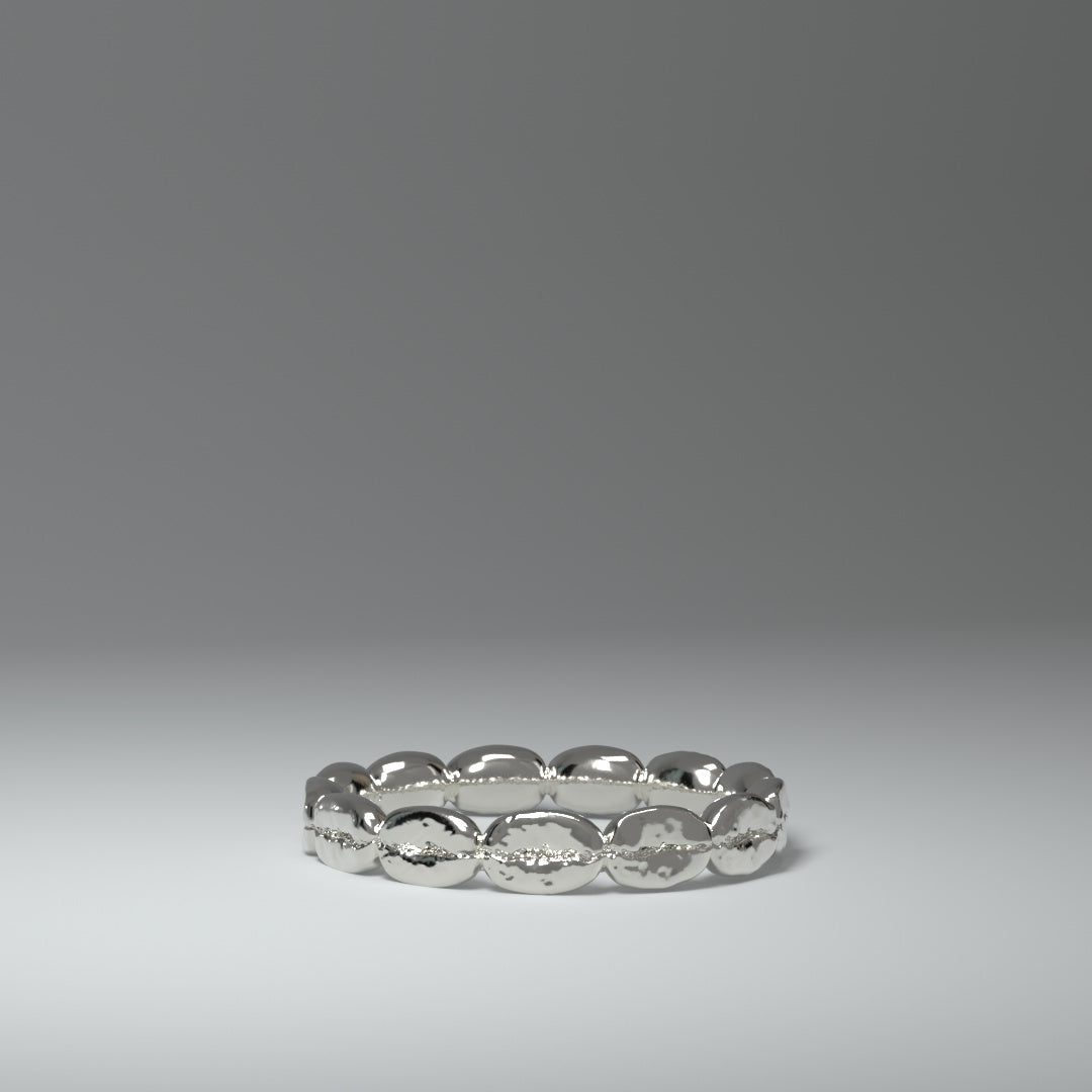 Silberring aus 13 silbernen Kaffeebohnen