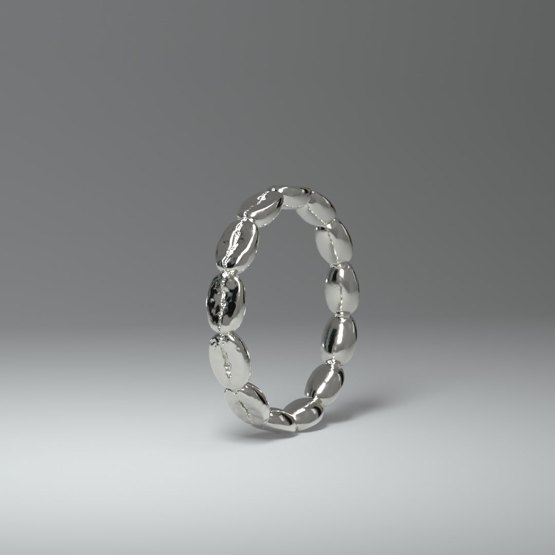 Silberring aus 13 silbernen Kaffeebohnen