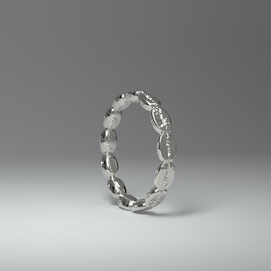 Silberring aus 13 silbernen Kaffeebohnen