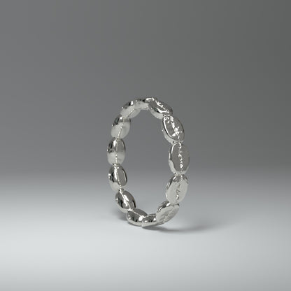 Silberring aus 13 silbernen Kaffeebohnen