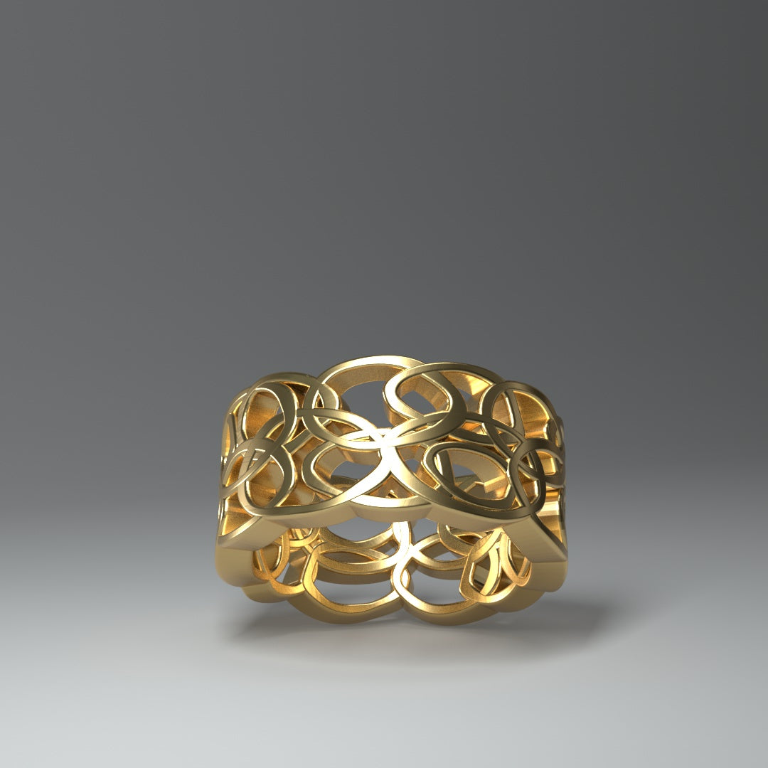 Anello in oro giallo 14 carati | Intrecciato