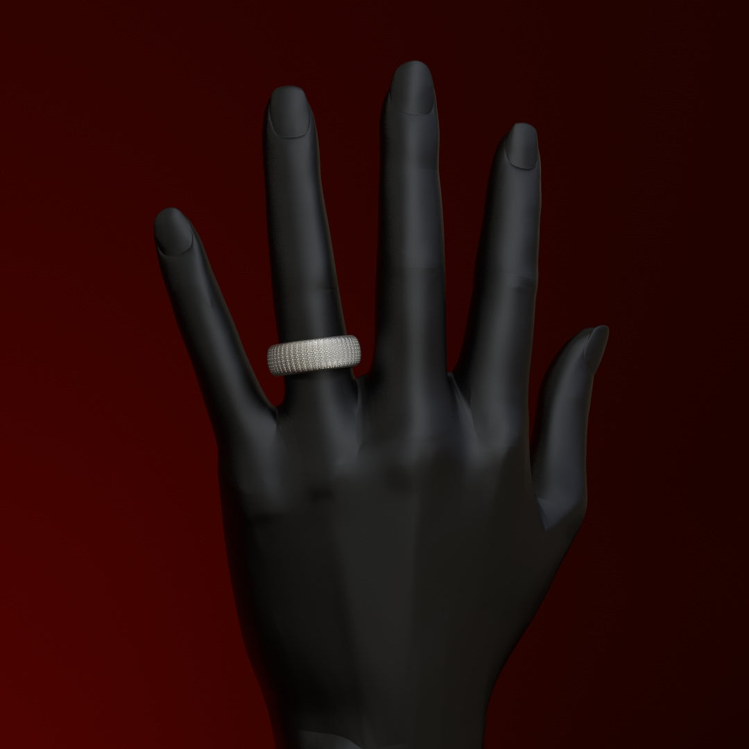 Anillo ancho de plata | PATRÓN DE TEJIDO