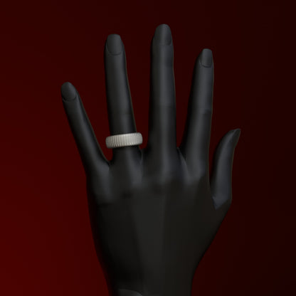 Anillo ancho de plata | PATRÓN DE TEJIDO