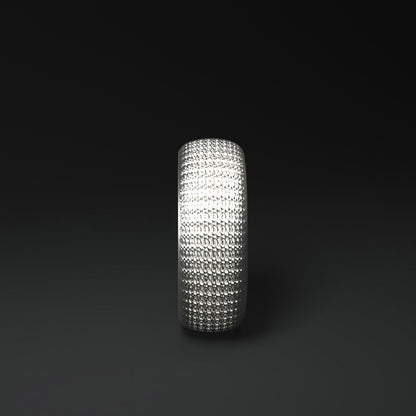 Anillo ancho de plata | PATRÓN DE TEJIDO