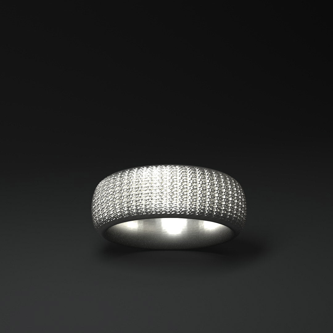 Anillo ancho de plata | PATRÓN DE TEJIDO