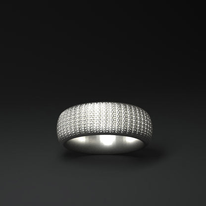 Anillo ancho de plata | PATRÓN DE TEJIDO