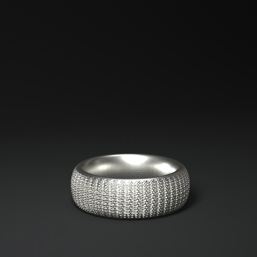 Anillo ancho de plata | PATRÓN DE TEJIDO