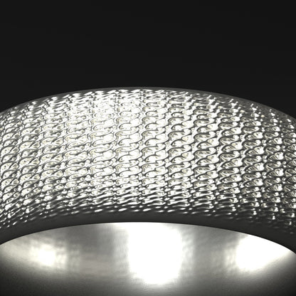 Anillo ancho de plata | PATRÓN DE TEJIDO