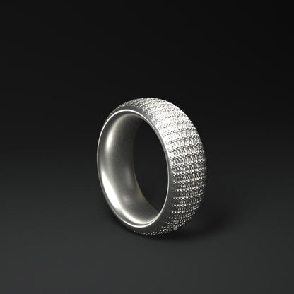 Anillo ancho de plata | PATRÓN DE TEJIDO