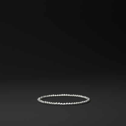  Bague empilable en argent fin | PETITES SPHÈRES MARTELÉES