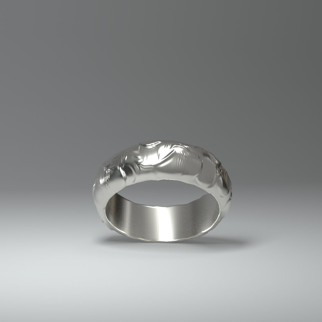 Anillo de banda | PLATA LÍQUIDA UNTADA