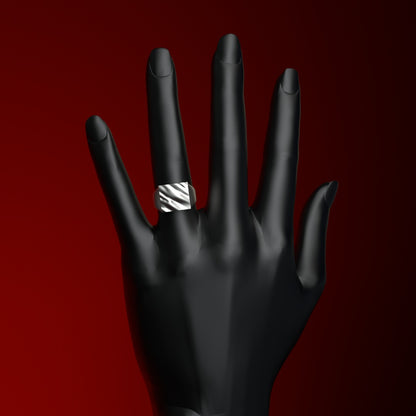 Quadratischer Siegelring silber | WAVY FOLDS