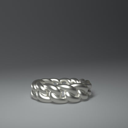 Bague en argent massif | MAILLON DE CHAÎNE ROND ET ÉPAIS