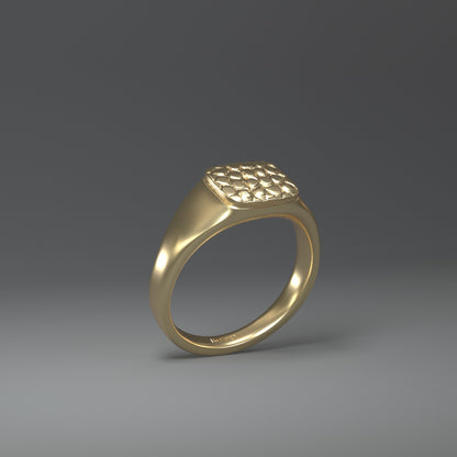 Siegelring "croc" 14K Gelbgold (585) - TOJOMI