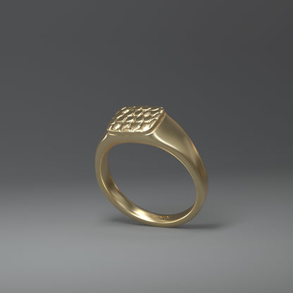 Siegelring "croc" 14K Gelbgold (585) - TOJOMI