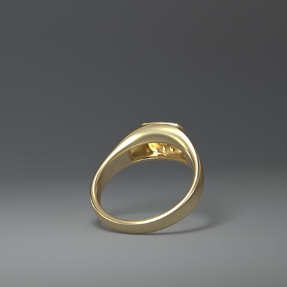 Siegelring "croc" 14K Gelbgold (585) - TOJOMI