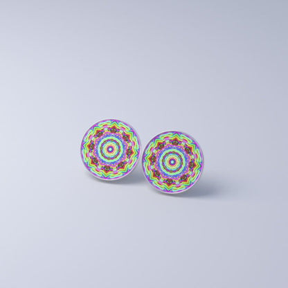 Boucles d'oreilles clous avec image animée "Kaleidoscope II"