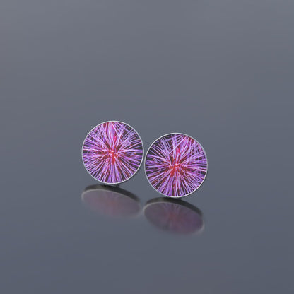 Earrings with motion image "Firework"