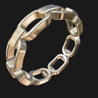 14 Karat Gelbgold Ring "connected chainlinks" in 3D-Ansicht. Bewege den Ring mit Maus oder Finger (mobile) in jede gewünschte Position.