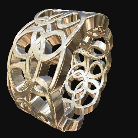 Ring 14 Karat Gelbgold  "ringconnections" in 3D-Ansicht.