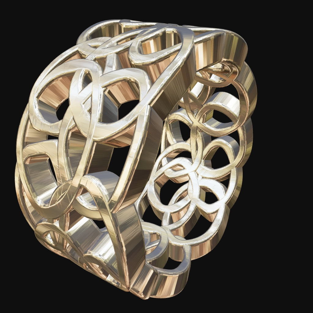 Ring 14 Karat Gelbgold  "ringconnections" in 3D-Ansicht.