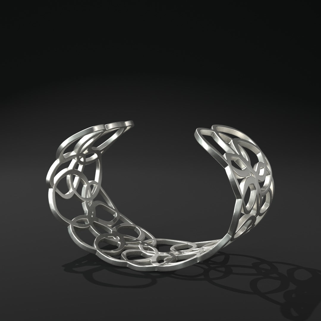 Brazalete ovalado abierto ancho "anillos distorsionados"