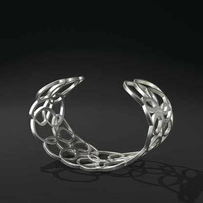 Brazalete ovalado abierto ancho "anillos distorsionados"